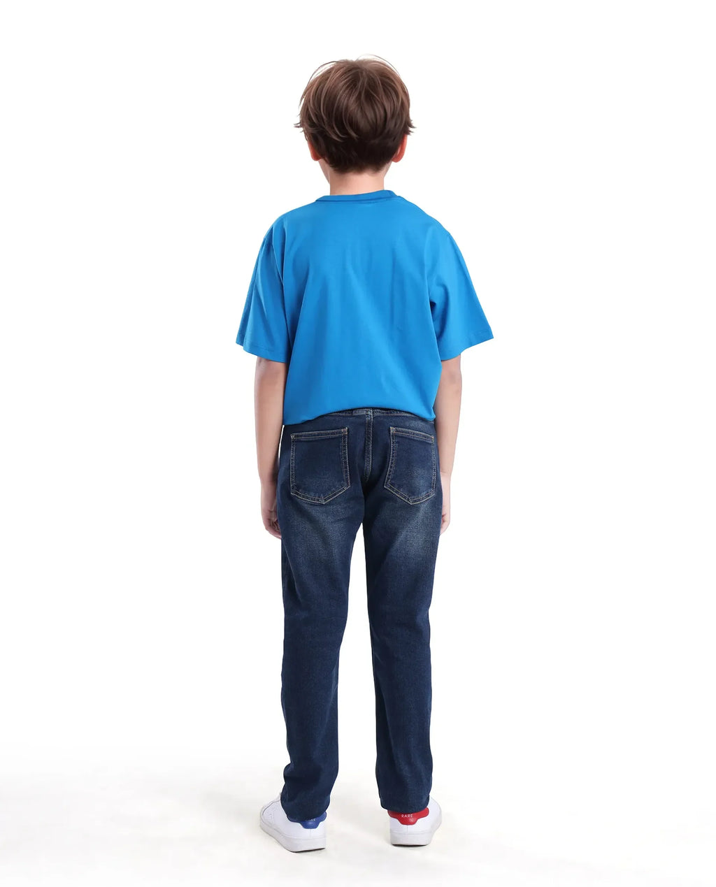 Rare Ones Kids Bram Dark Blue Cotton Solid Button And Zip Closure Slim Fit Jeans