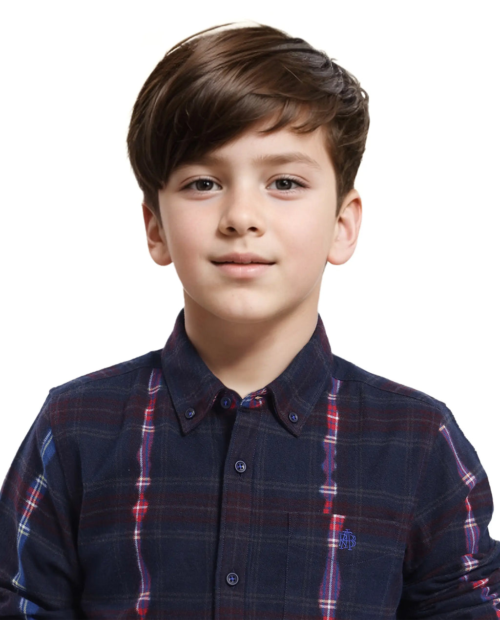 Rare Ones Kids Bru Navy Cotton Full Sleeve Button Down Oxford Checked Shirt