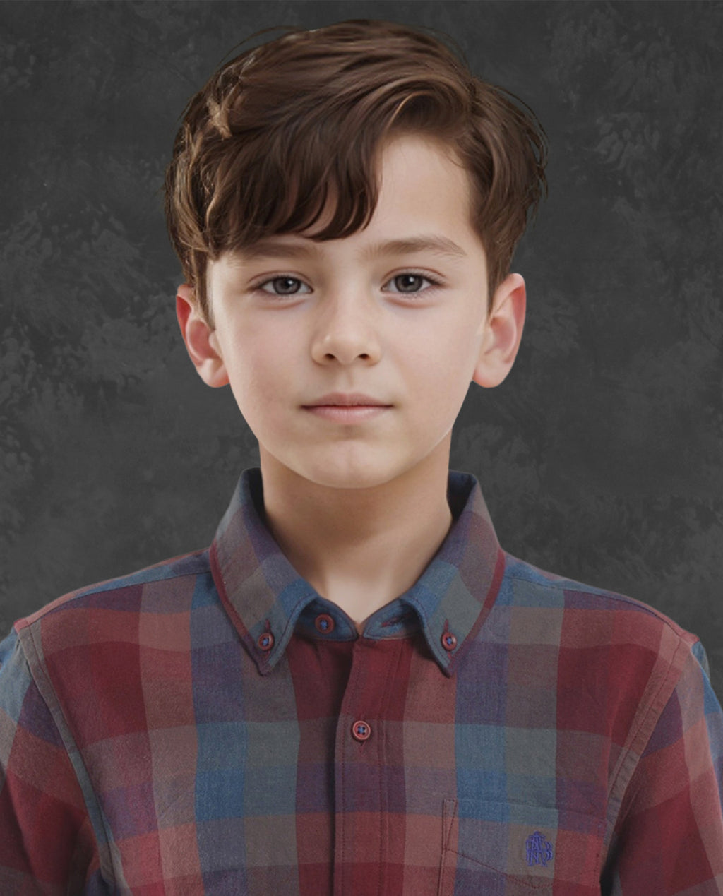 Rare Ones Kids Cal Red Cotton Full Sleeves Button Down Collar Regular Fit Checked Shirt