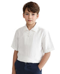 Rare Ones Kids Chad White Viscose Blend Half Sleeve Button Solid Regular Fit Shirt