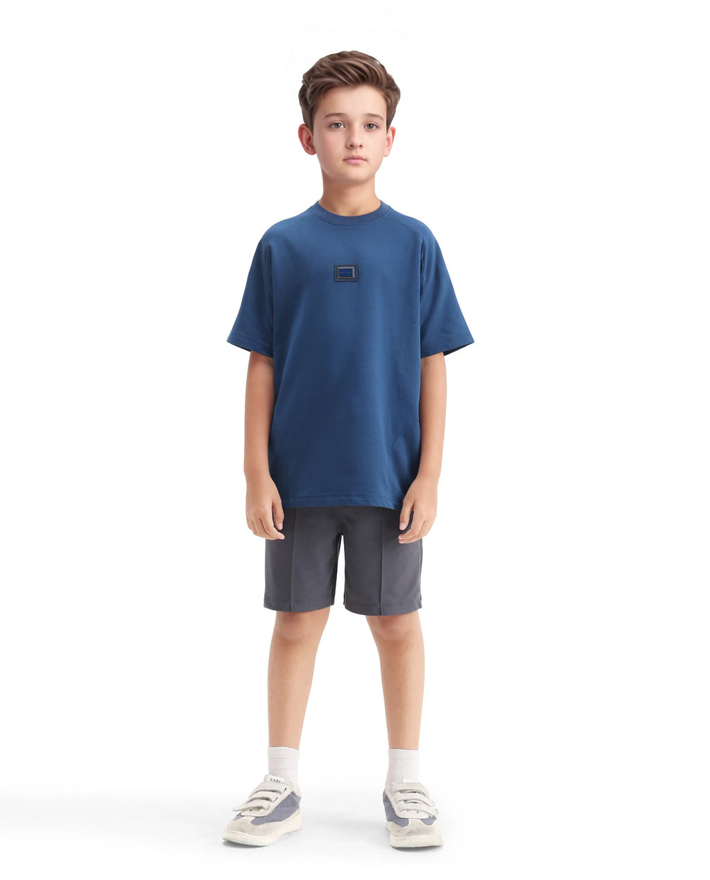 Rare Ones Kids Clas Dusky Grey Cotton Solid Button & Zip Closure Regular Fit Shorts