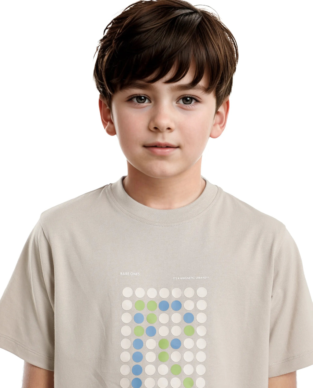 Rare Ones Kids Colos-K Light Beige Cotton Printed Slip-On Regular Fit T-Shirt