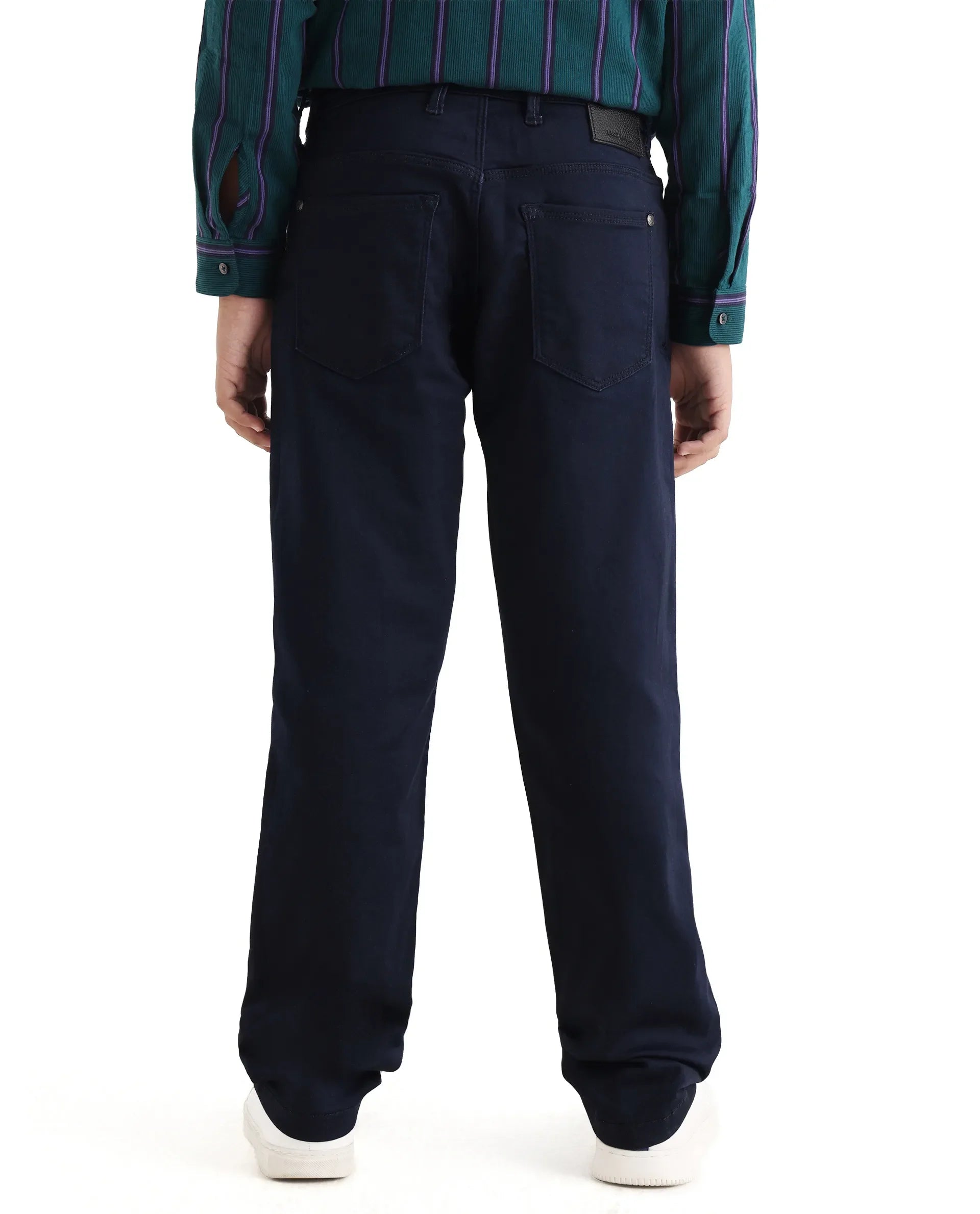 Rare Ones Kid's Corvo-K Dark Navy Cotton Blend Fabric Regular Plain Jeans