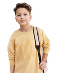 Rare Ones Kids Cramet Yellow Cotton Full Sleeve Gel With Hd Print Sweatshirt
