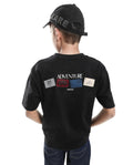 Rare Ones Kids Derion-K Black Cotton Solid Slip-On Oversized Fit T-Shirt