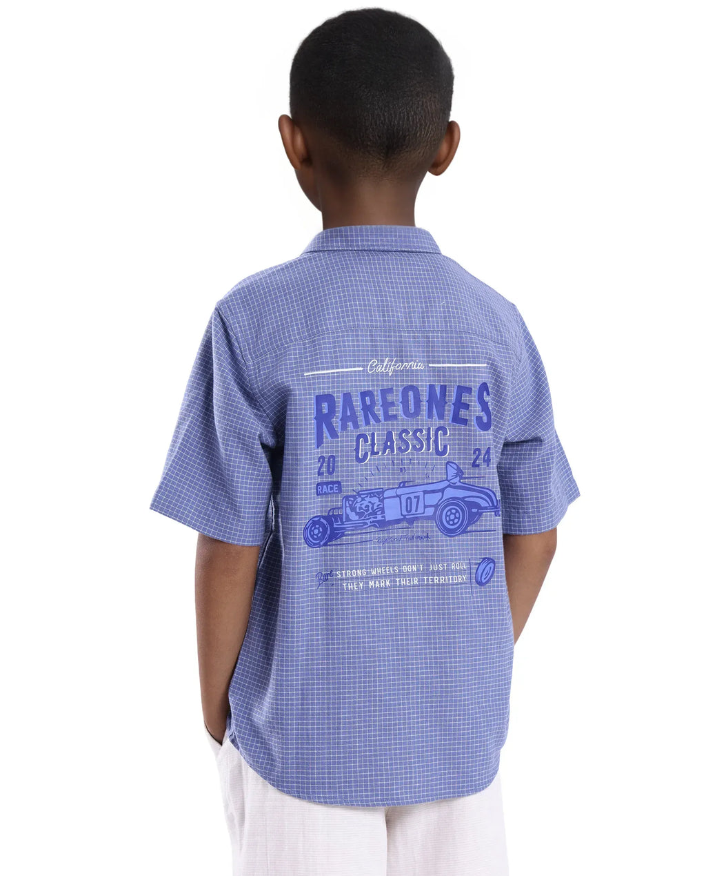 Rare Ones Kids Dornt Pastel Purple Cotton Half Sleeve Button Printed Regular Fit Shirt
