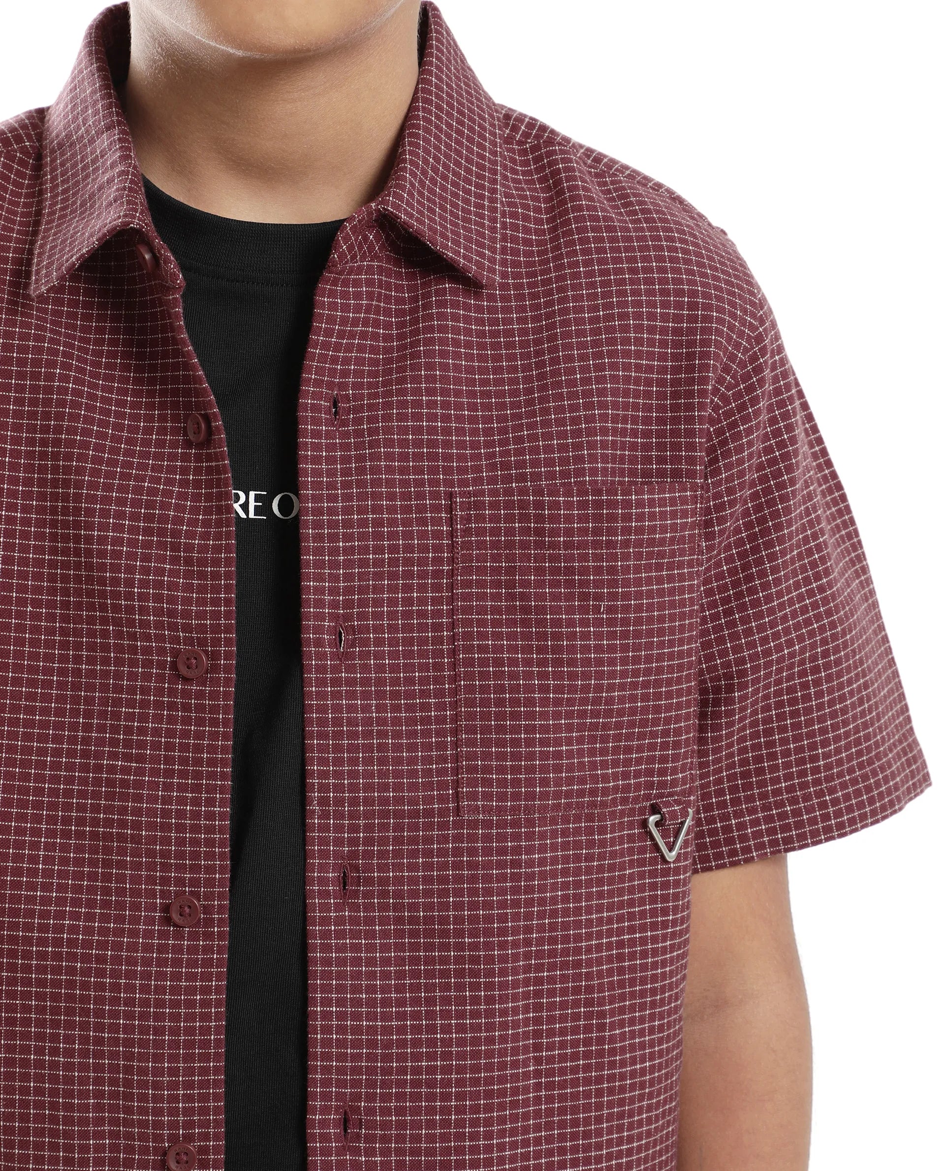 Rare Ones Kids Dornt Rust Cotton Half Sleeve Button Printed Regular Fit Shirt
