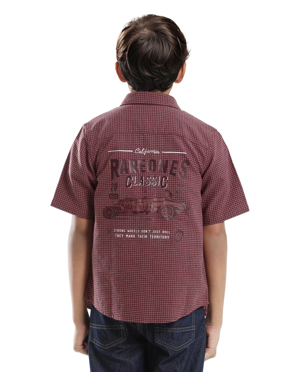 Rare Ones Kids Dornt Rust Cotton Half Sleeve Button Printed Regular Fit Shirt