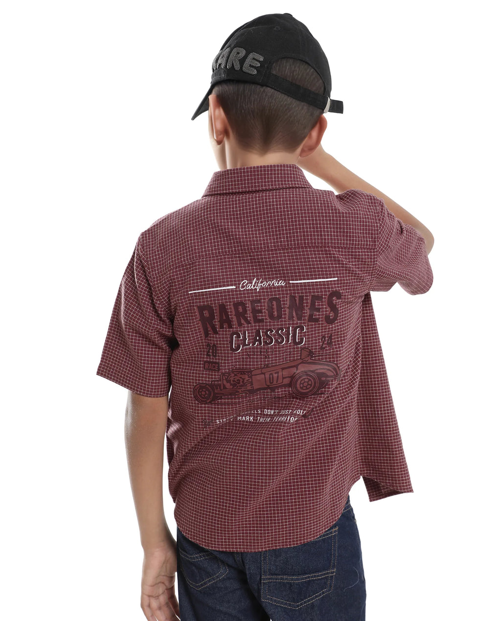 Rare Ones Kids Dornt Rust Cotton Half Sleeve Button Printed Regular Fit Shirt