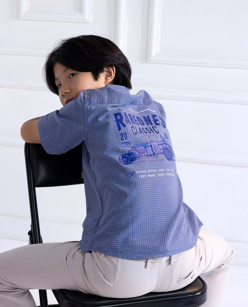 Rare Ones Kids Dornt Pastel Purple Cotton Half Sleeve Button Printed Regular Fit Shirt