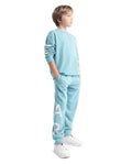 Rare Ones Kids Draw-B Blue Cotton Printed Drawstring Regular Fit Trackpant