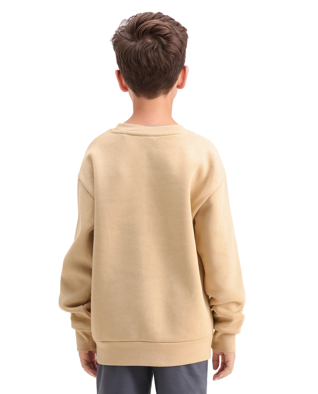 Rare Ones Kids Elio Beige Cotton Blend Digital Print Oversized Sweatshirt