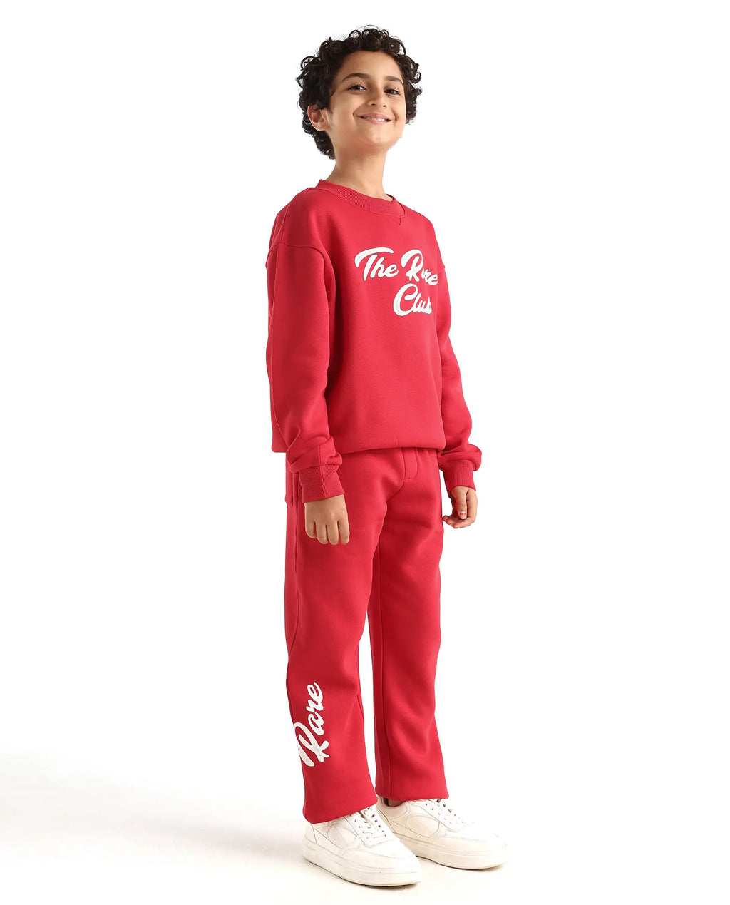 Rare Ones Kids Fabio-B Dark Red Cotton Blend Drawstring Closure Hd Print Straight Fit Trackpant