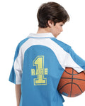 Rare Ones Kids Faze Blue Cotton Blend Half Sleeve Button Graphic Printed Boxy Fit Polo