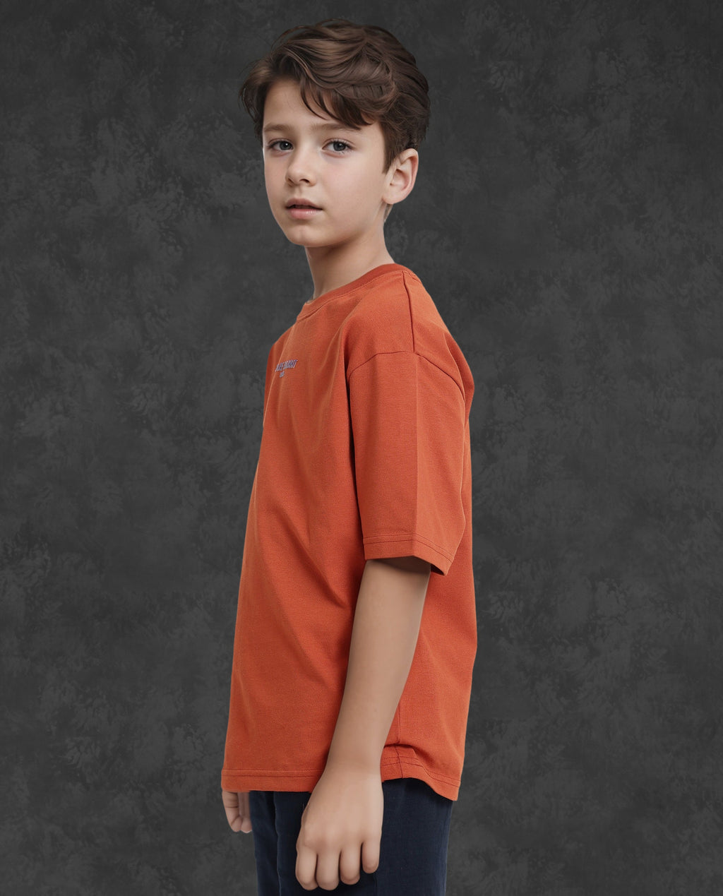 Rare Ones Kids Feg Rust Cotton Half Sleeves Oversized Crew Neck Graphic Back Print With Applique T-Shirt