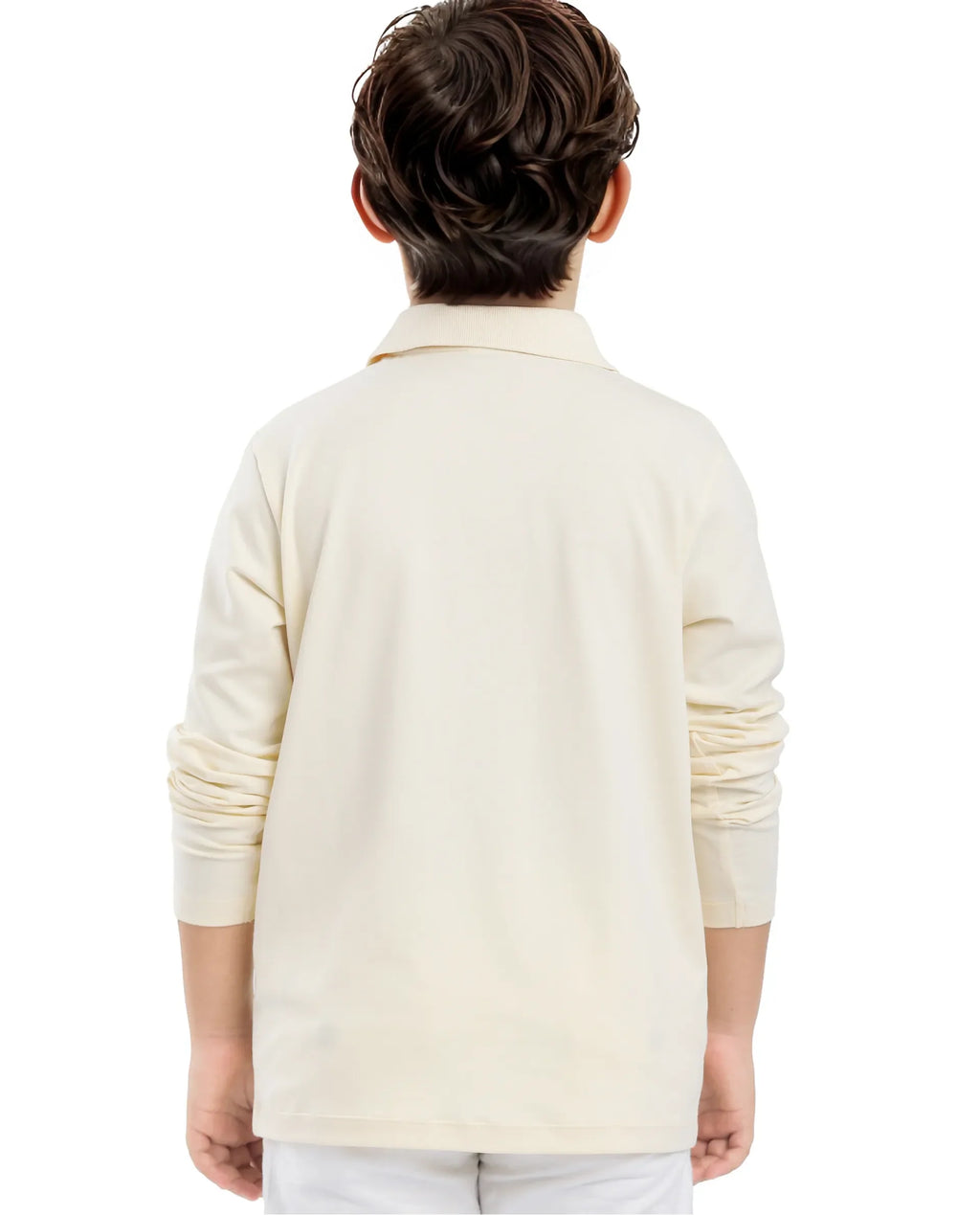 Rare Ones Kids Flit Pastel Yellow Cotton Poly Full Sleeve Polo Neck Solid Polo