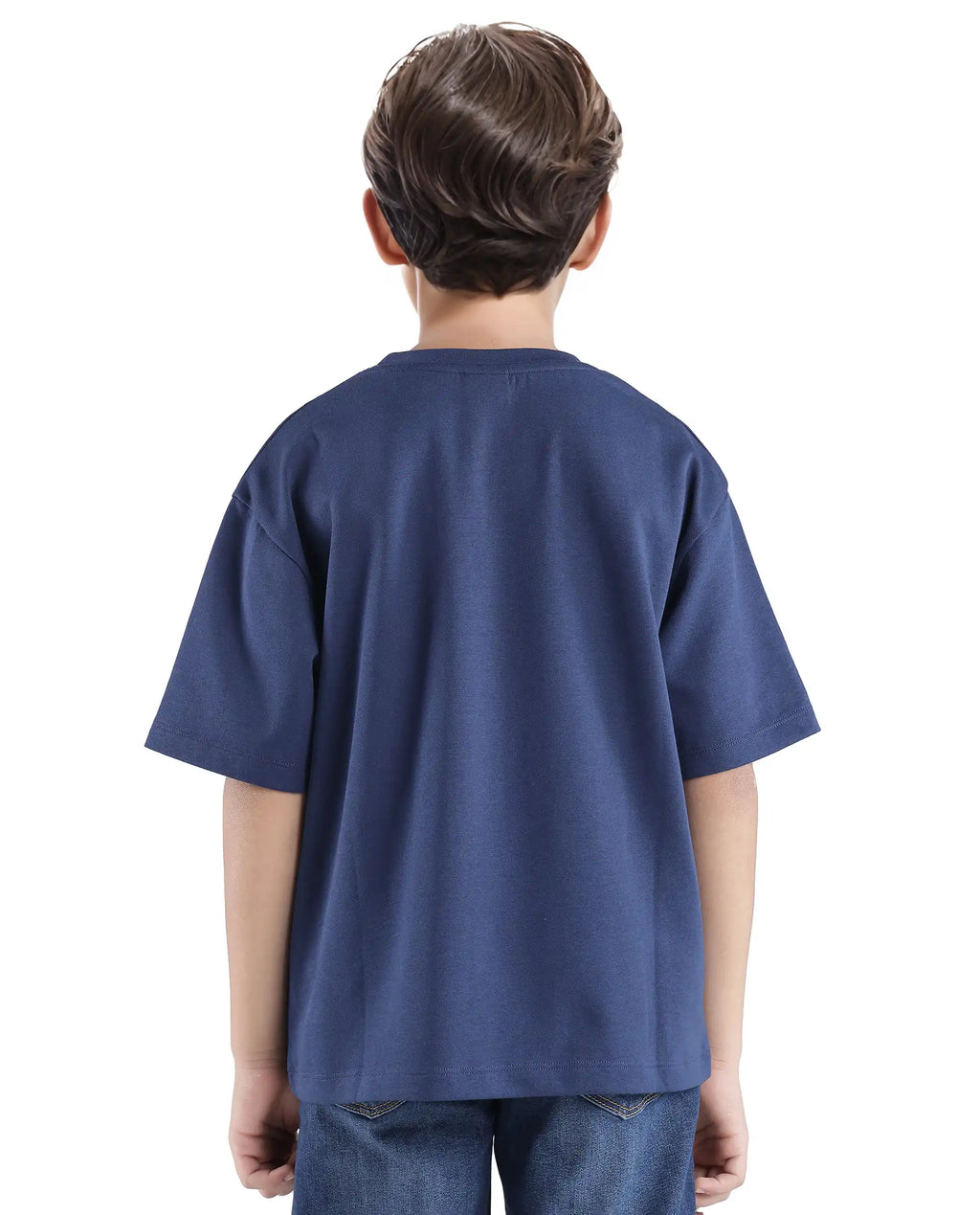 Rare Ones Kids Frodo Navy Cotton Poly Short Sleeve Crew Neck Towel Embroidered T-Shirt