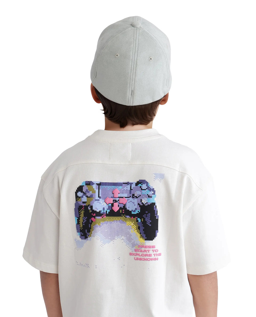 Rare Ones Kids Gamo White Cotton Short Sleeve Crew Neck Print T-Shirt