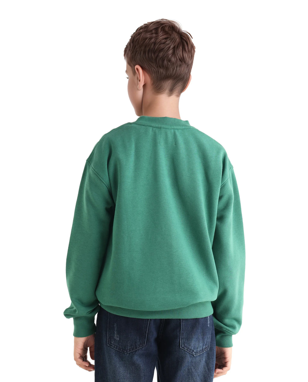 Rare Ones Kids Henry Pastel Green Cotton Graphic Print Oversized Sweatshirt