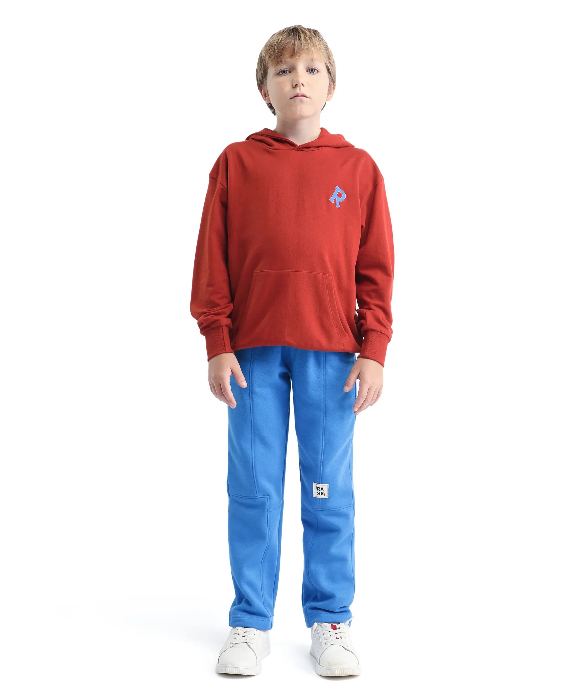 Rare Ones Kids Henry-B Dark Blue Cotton Plain Regular Fit Trackpant
