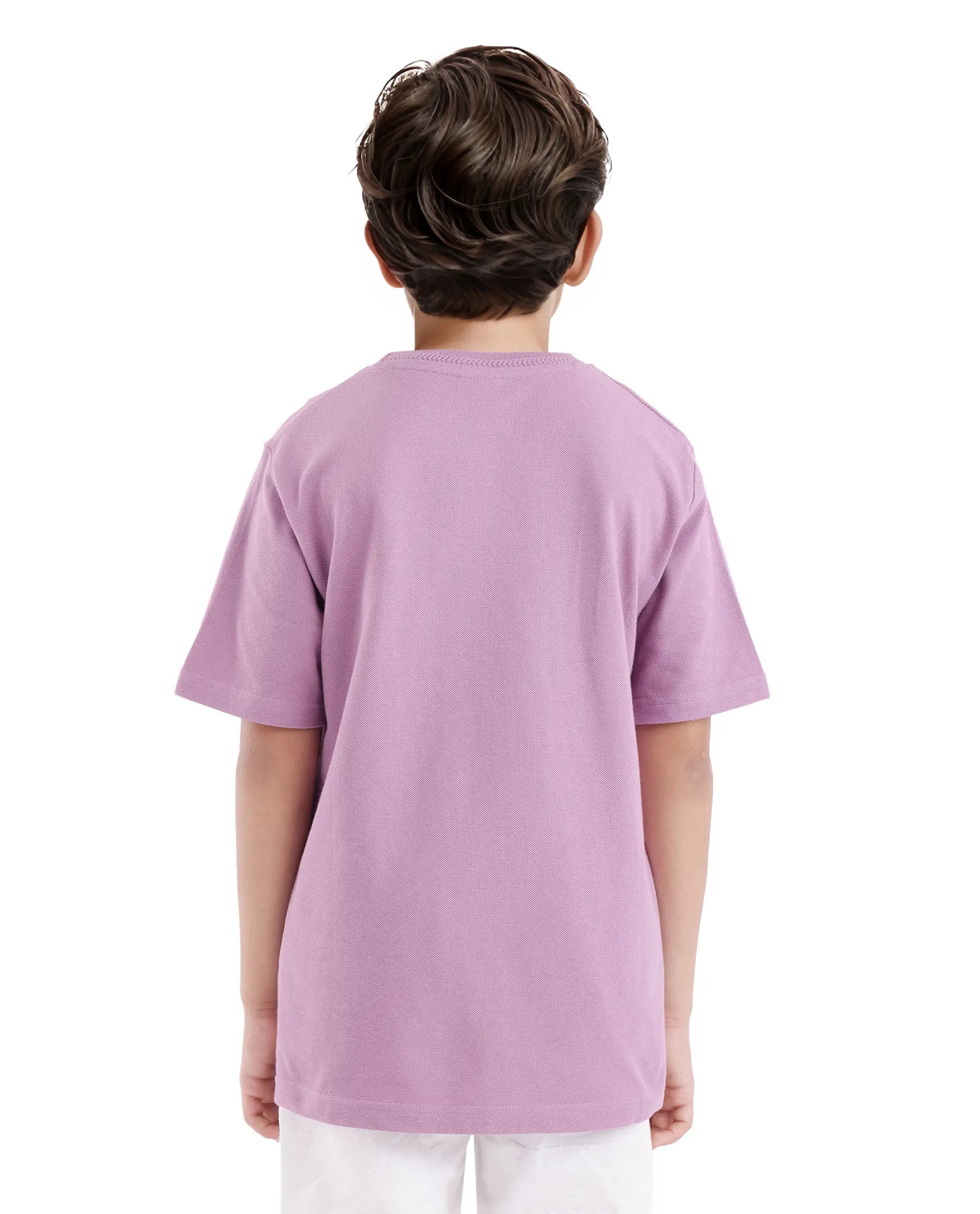 Rare Ones Kids Heron Pastel Purple Cotton Short Sleeve Crew Neck Embroidered T-Shirt
