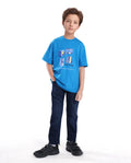 Rare Ones Kids Jace 2 Dark Blue Cotton Solid Button And Zip Closure Slim Fit Jeans
