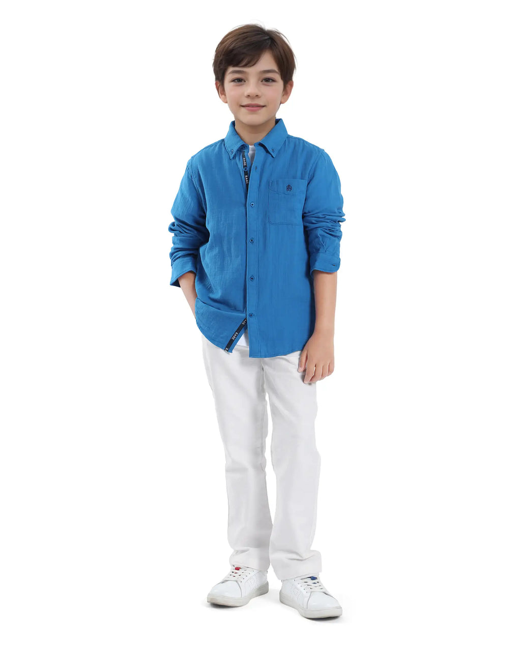 Rare Ones Kids Jack Off White Cotton Plain Button & Zip & Drawstring Closure Regular Fit Trouser