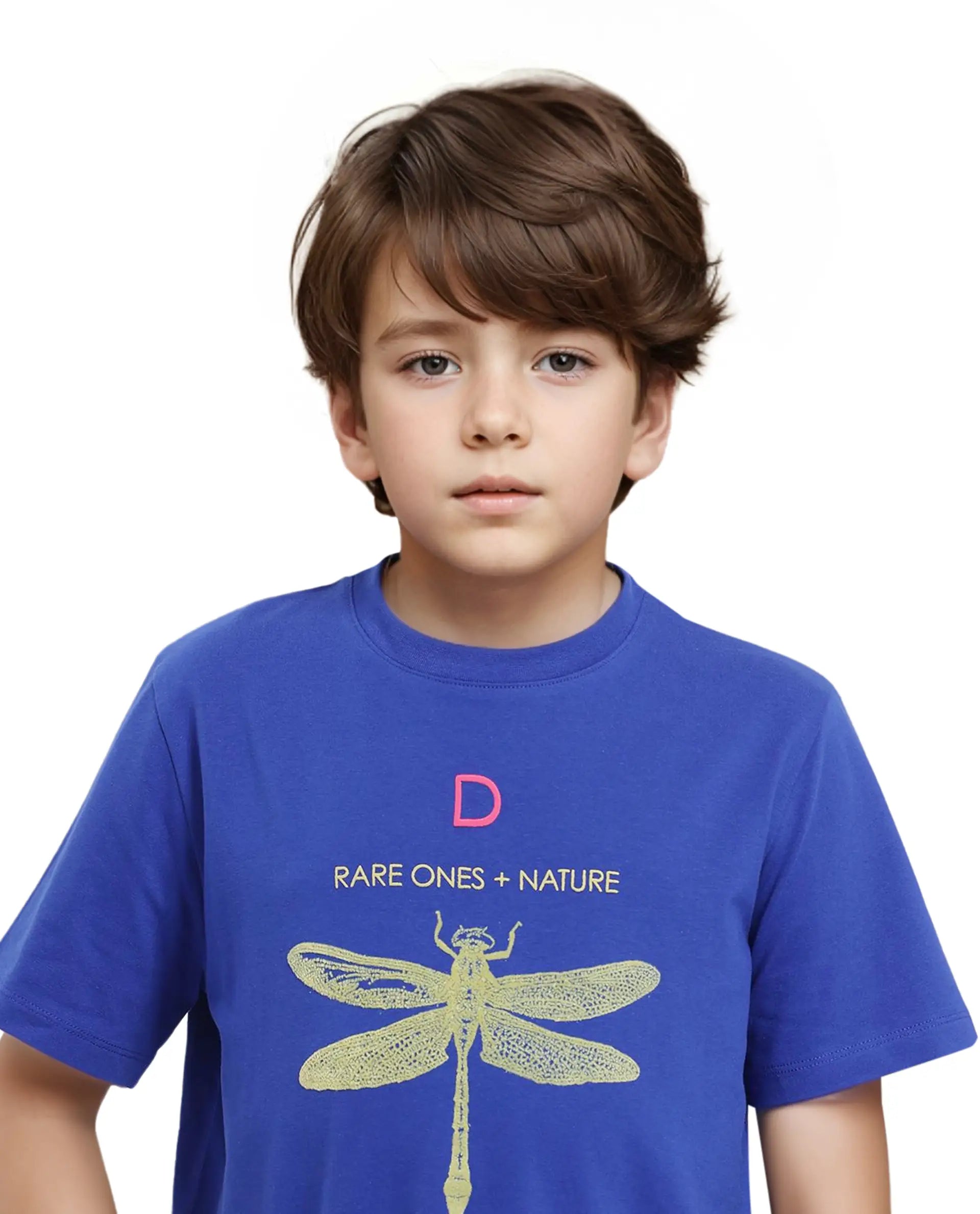 Rare Ones Kids Jos Blue Cotton Short Sleeve Regular Fit Hd Placement Print T-Shirt