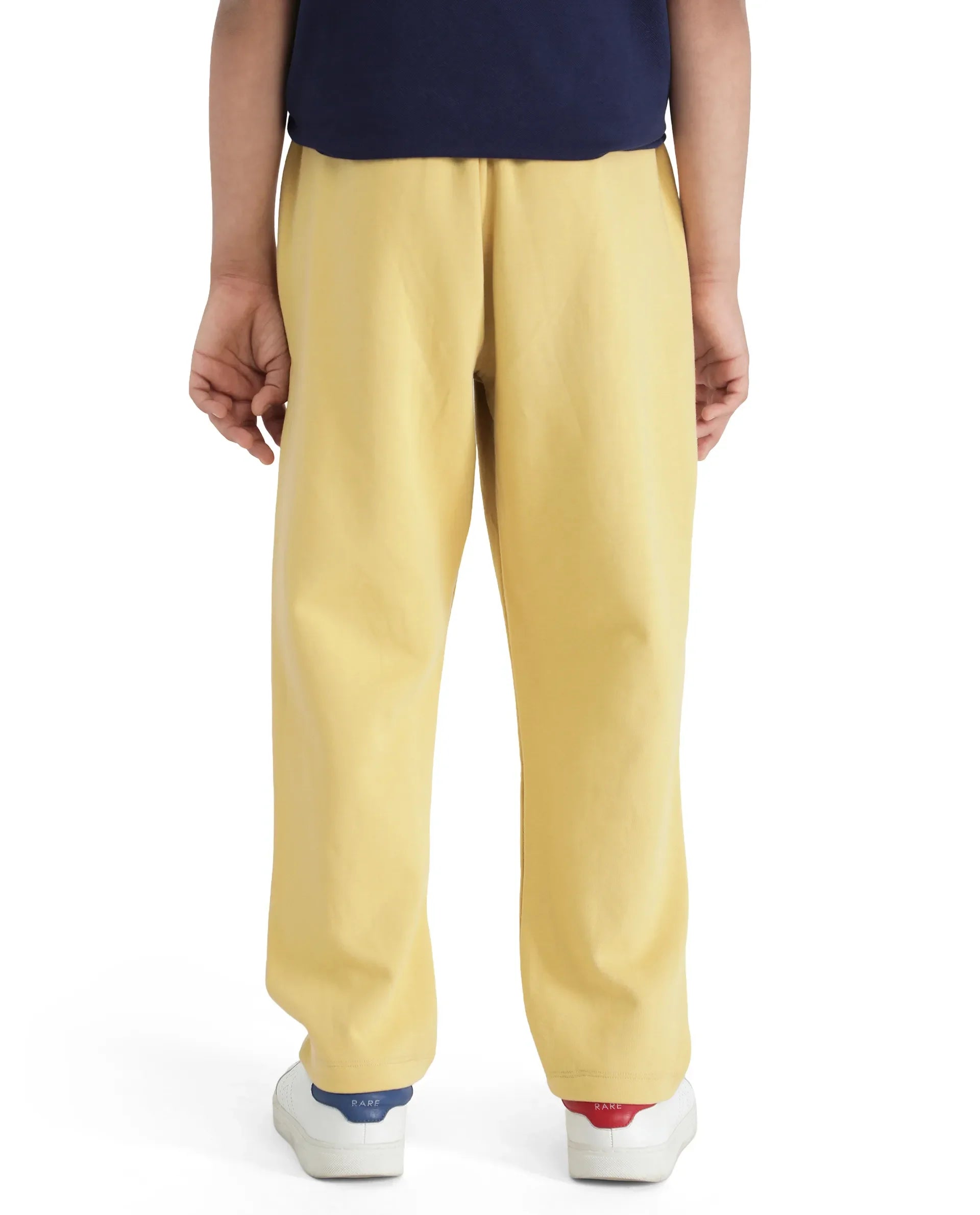 Rare Ones Kids Kan Yellow Cotton Poly Flock Print Trackpant