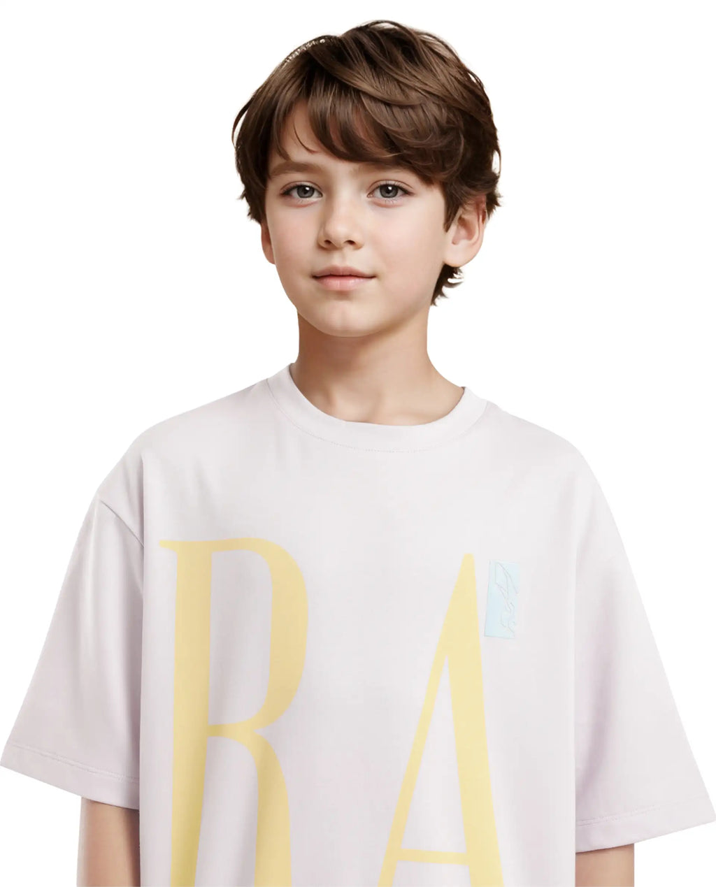 Rare Ones Kids Kin Purple Cotton Half Sleeves Crew Neck Oversized Fit Graphic Print T-Shirt