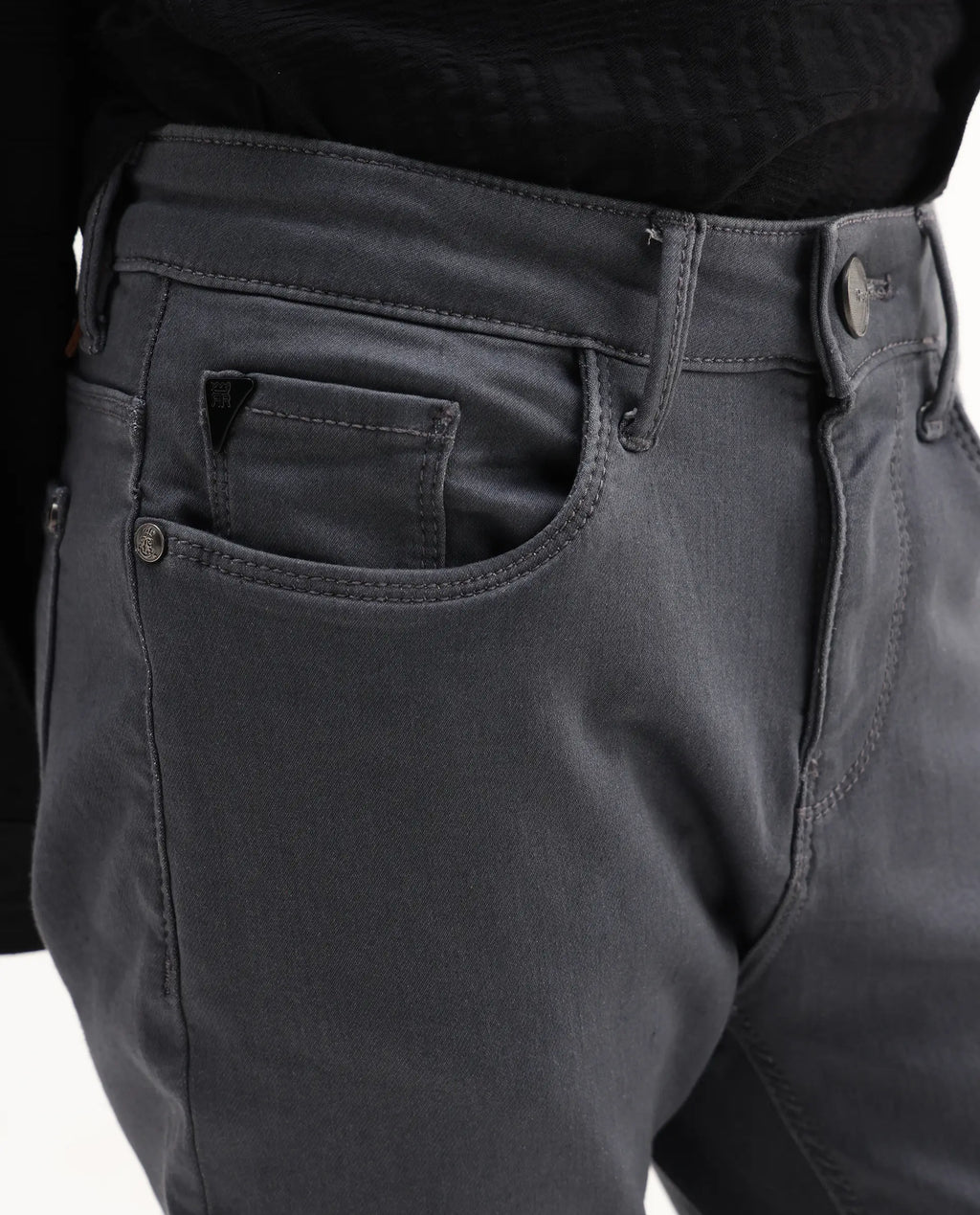 Rare Ones Kids Kino-25 Grey Cotton Button Closure Regular Fit Jeans