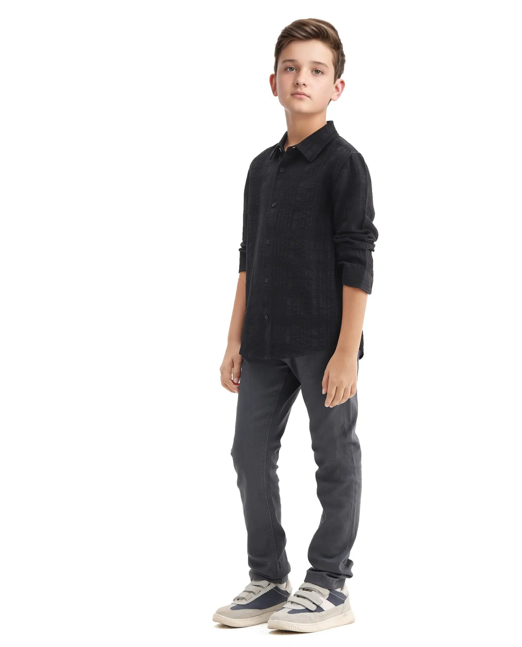 Rare Ones Kids Kino-25 Grey Cotton Button Closure Regular Fit Jeans