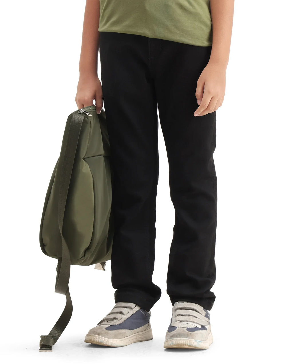 Rare Ones Kids Kino-25 Black Cotton Button Closure Regular Fit Jeans