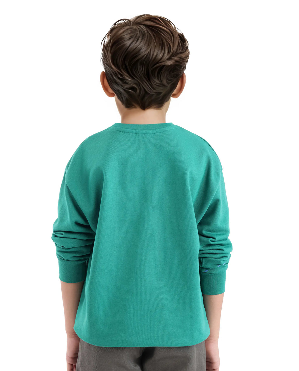 Rare Ones Kids Kole Green Cotton Poly Full Sleeve Hd Print Sweatshirt