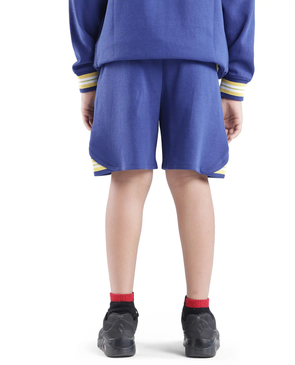 Rare Ones Kids Mantz Dark Blue Cotton Poly Drawstring Applique Short
