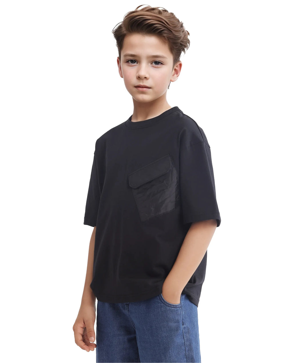 Graphic Back Print Boxy T-Shirt Portz - Black