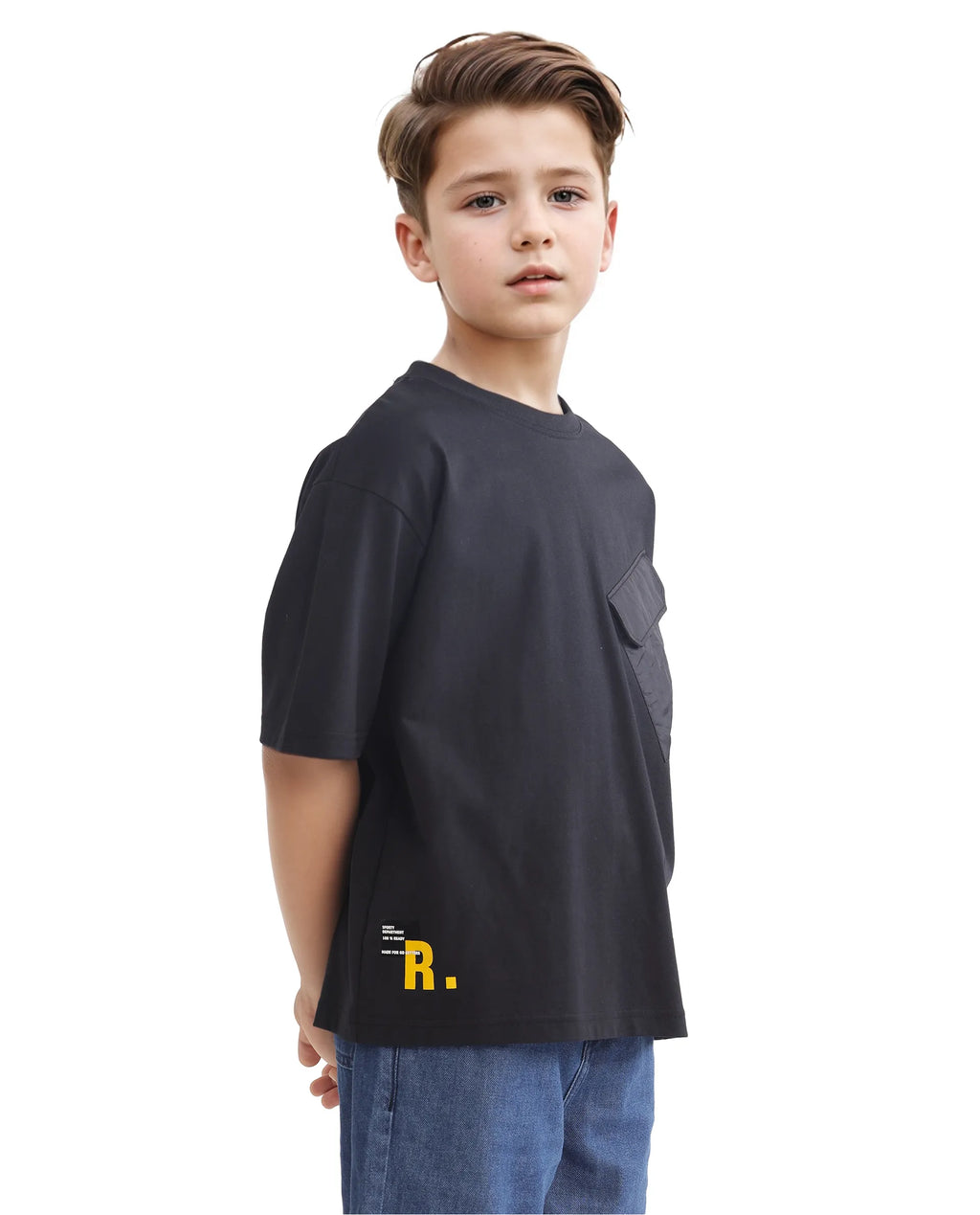 Graphic Back Print Boxy T-Shirt Portz - Black