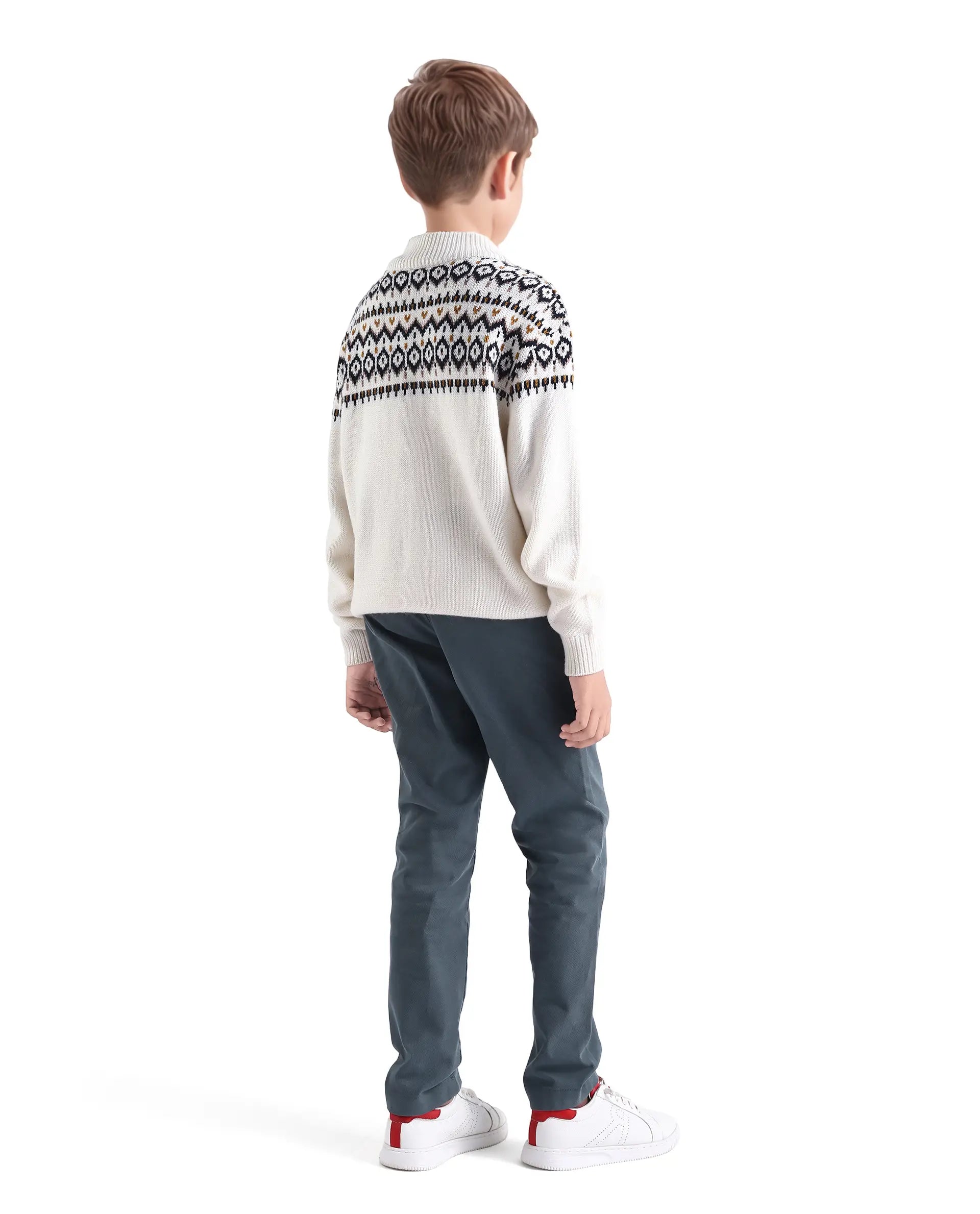 Rare Ones Kids Arne-K Dusky Blue Cotton Solid Button Closure Regular Fit Trouser