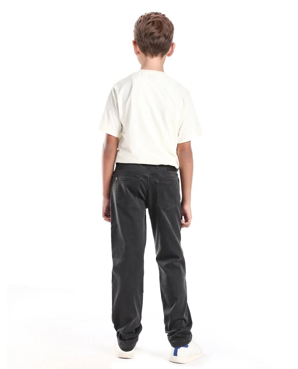 Rare Ones Kid's Corvo-K Grey Cotton Blend Fabric Regular Fit Plain Jeans