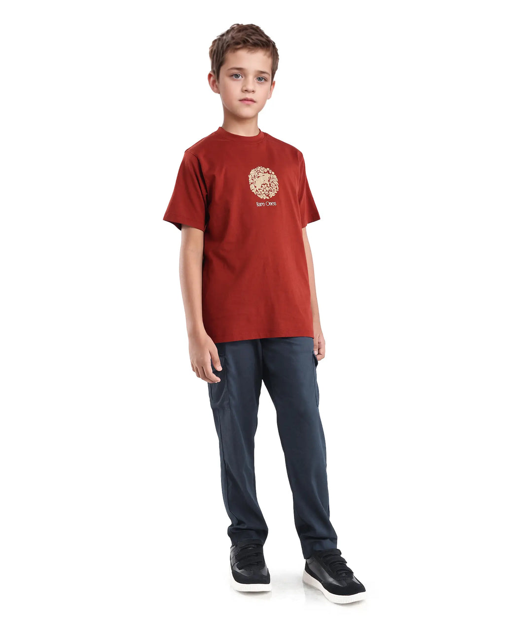 Rare Ones Kids Glin-B Navy Cotton Solid Button Closure Regular Fit Trouser