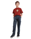 Rare Ones Kids Glin-B Navy Cotton Solid Button Closure Regular Fit Trouser