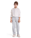 Rare Ones Kids Jin Light Green Polyester Striped Button & Zip Closure Regular Fit Trouser