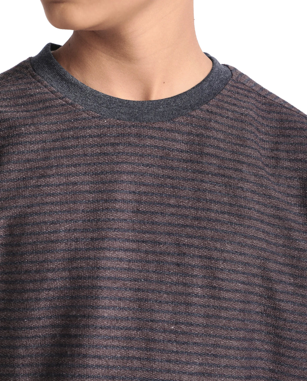 Rare Ones Kids Malco Dark Maroon Cotton Pull On Striped Oversized T-Shirt
